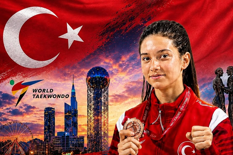 Milli sporcudan G&uuml;rcistan'da bronz madalya!