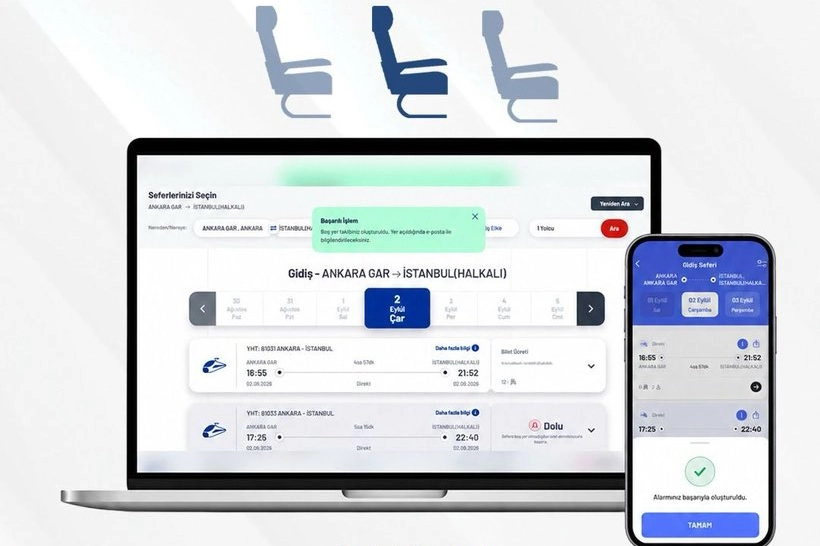 Tren biletlerinde yeni d&ouml;nem... Boş yer a&ccedil;ıldığında yolcuya bildirim gidecek