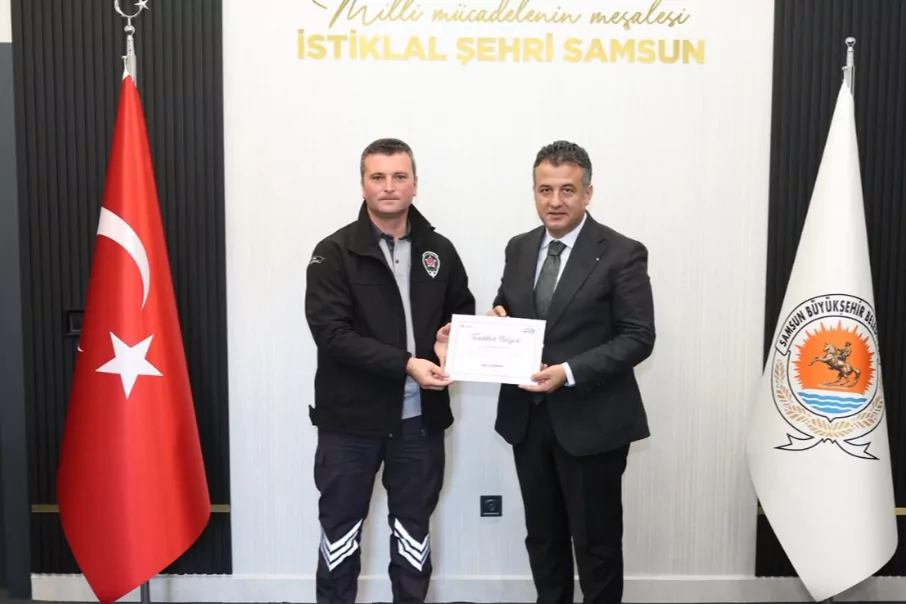 Samsun&rsquo;da kahraman personele anlamlı teşekk&uuml;r