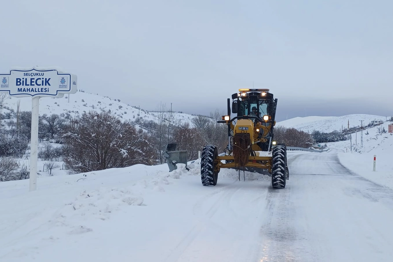 Konya B&uuml;y&uuml;kşehir AKOM koordinesinde kar mesaisinde