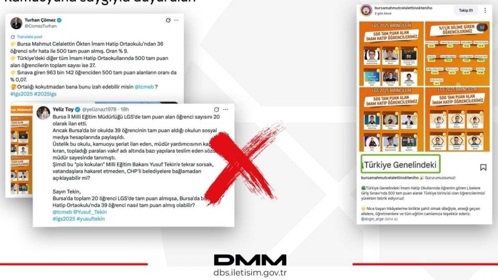 Dezenformasyonla Mücadele Merkezi'nden 'imam hatip lisesi birinciliği' iddialarına yalanlama 