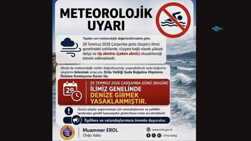 Ordu Valiliği'nden kritik uyarı: Denize girmek bir g&uuml;n s&uuml;reyle yasaklandı 