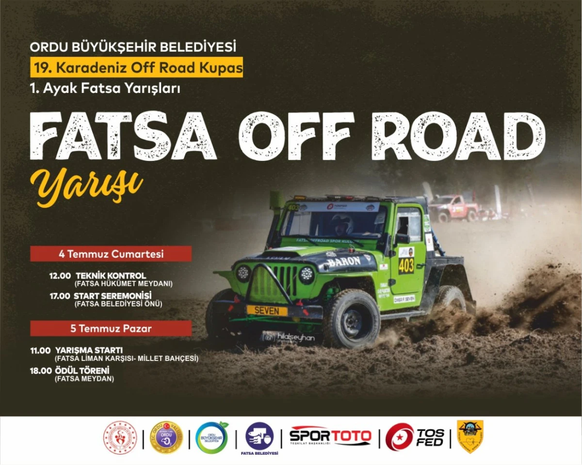 4-5 TEMMUZ&rsquo;DA 19. KARADENİZ OFF-ROAD KUPASI 1. AYAK FATSA YARIŞLARI D&Uuml;ZENLENECEK