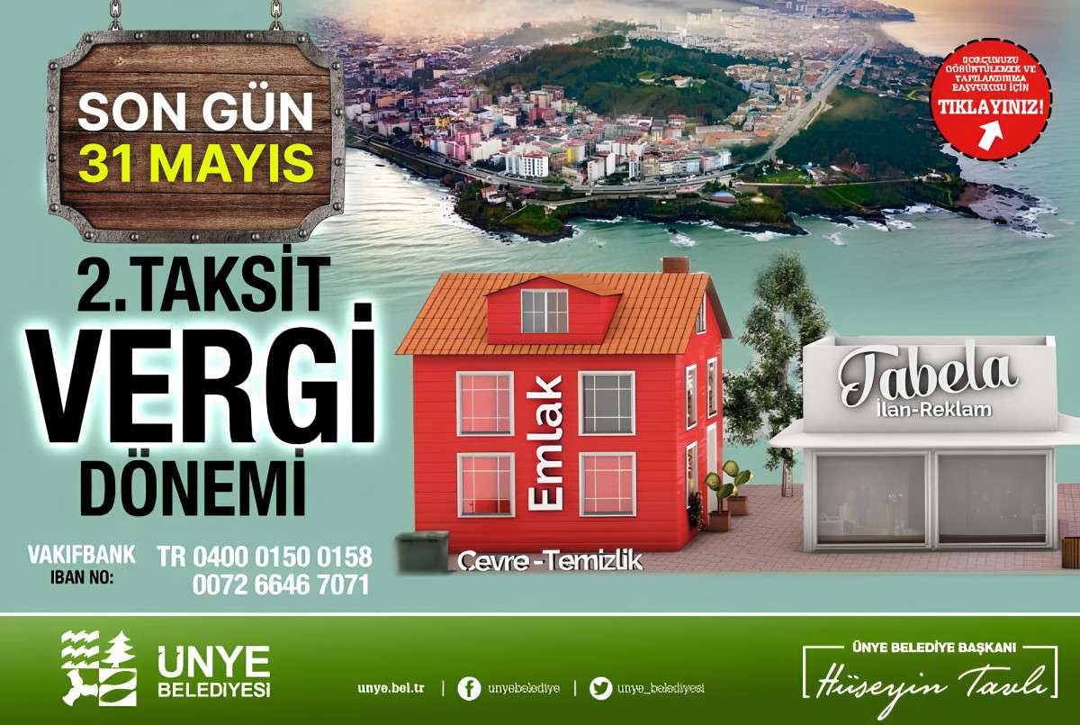 EMLAK VE ÇEVRE TEMİZLİK VERGİSİNDE SON GÜN 31 MAYIS