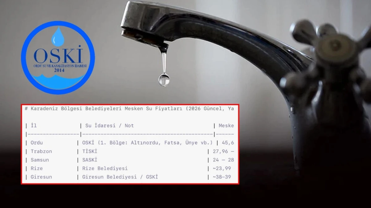 Karadeniz'deki 15 İlin Neredeyse İki Katına Yakın Fiyatla Su İ&ccedil;iyoruz