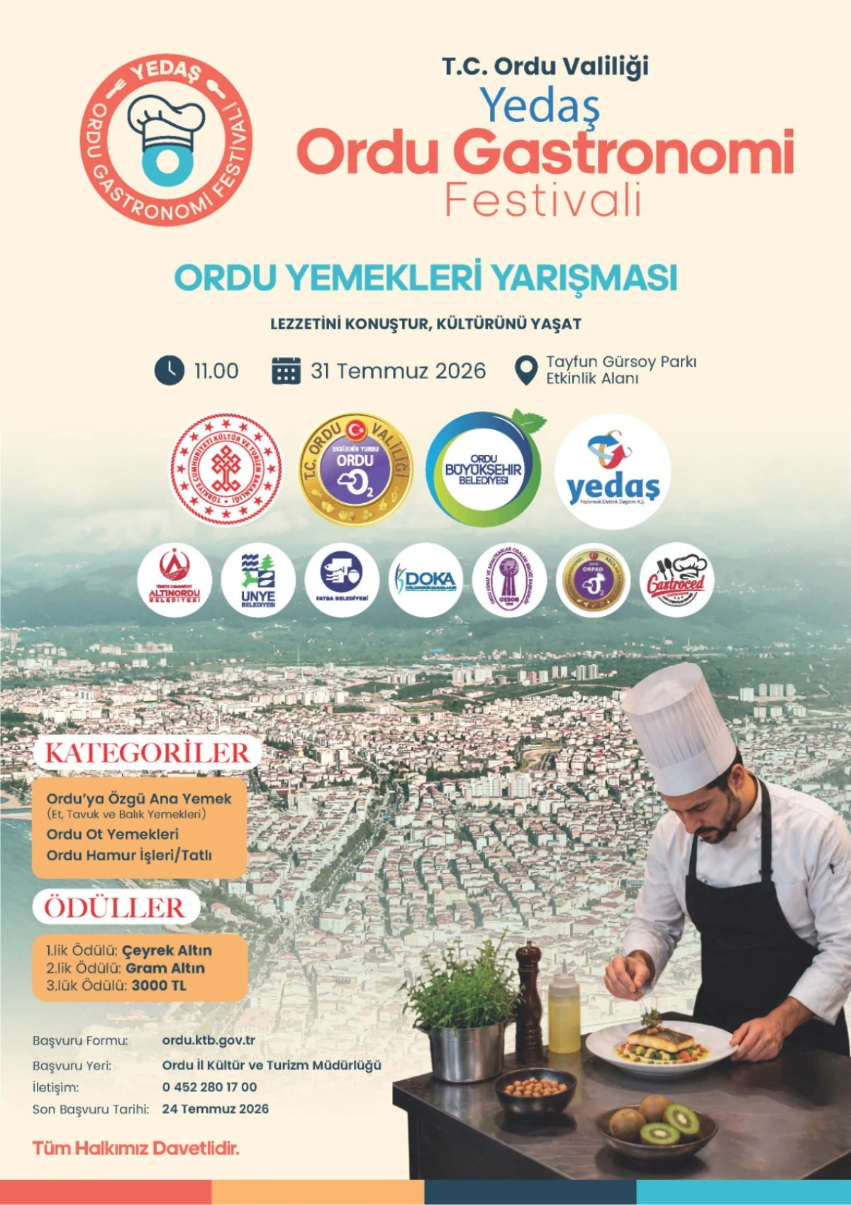 Ordu Gastronomi Festivali Yemek Yarışması İ&ccedil;in Başvurular Başladı